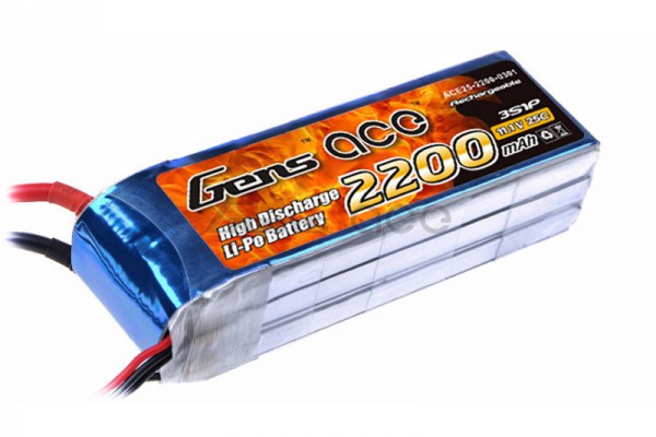 Аккумулятор Gens Ace Li-Po battery 11.1V 2200 mAh 3S1P 25C Soft Case (ACE-2200-3S-25S)