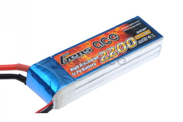 Аккумулятор Gens Ace Li-Po battery 11.1V 2200 mAh 3S1P 30C Soft Case (ACE-2200-3S-30S)