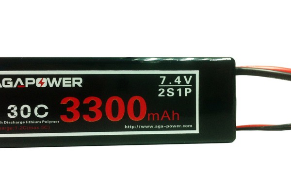 Аккумулятор AGA POWER Li-Po 3300mAh 7.4V 2S1P 30C Hardcase T-Plug
