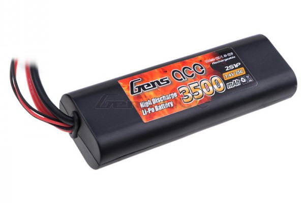 Аккумулятор Gens Ace Li-Po battery 7.4V 3500 mAh 2S1P 25C Hard Case (ACE-3500-2S-25H)