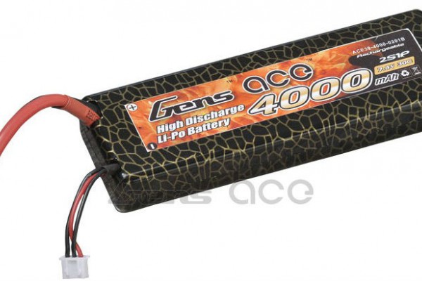 Аккумулятор Gens Ace Li-Po battery 7.4V 4000 mAh 2S1P 30C Hard Case (ACE-4000-2S-30H)