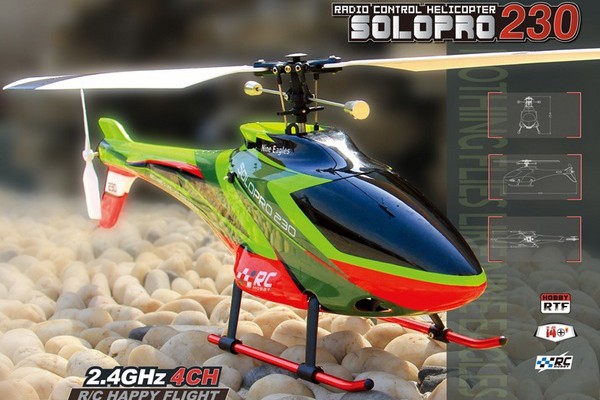 Вертолет Nine Eagles Solo PRO 230 2.4 GHz с камерой (RTF) NE201413 (NE R/C 230A) Красно-зеленый