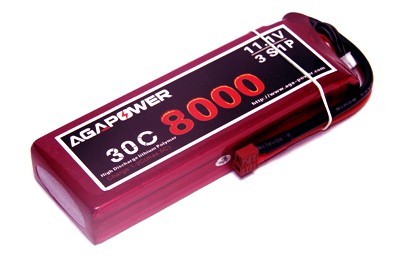 Аккумулятор AGA POWER Li-Po 8000mAh 11.1V 3S 30C T-Plug